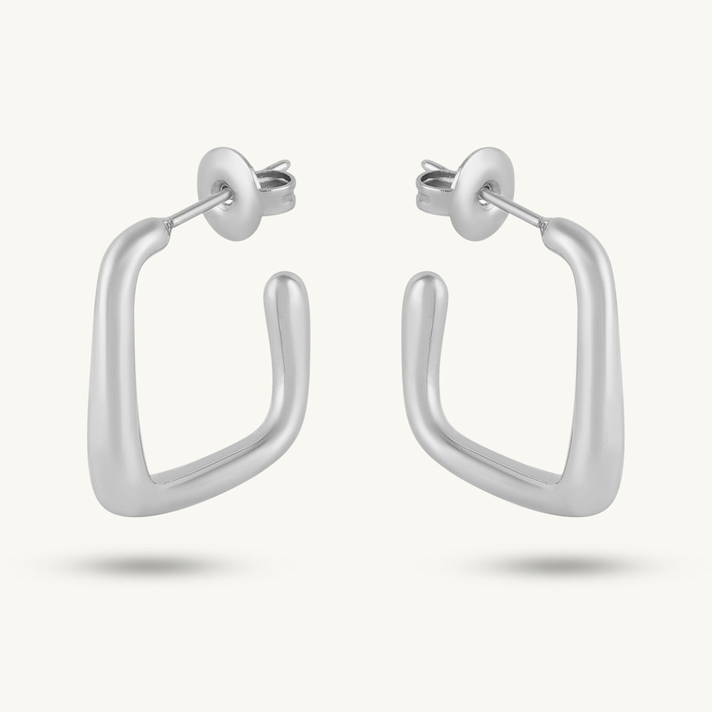 Metallic Frame Square Earrings
