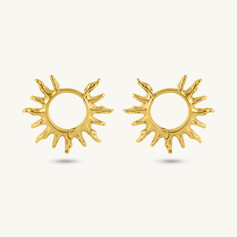 Celestial Sunburst Hoop Earrings