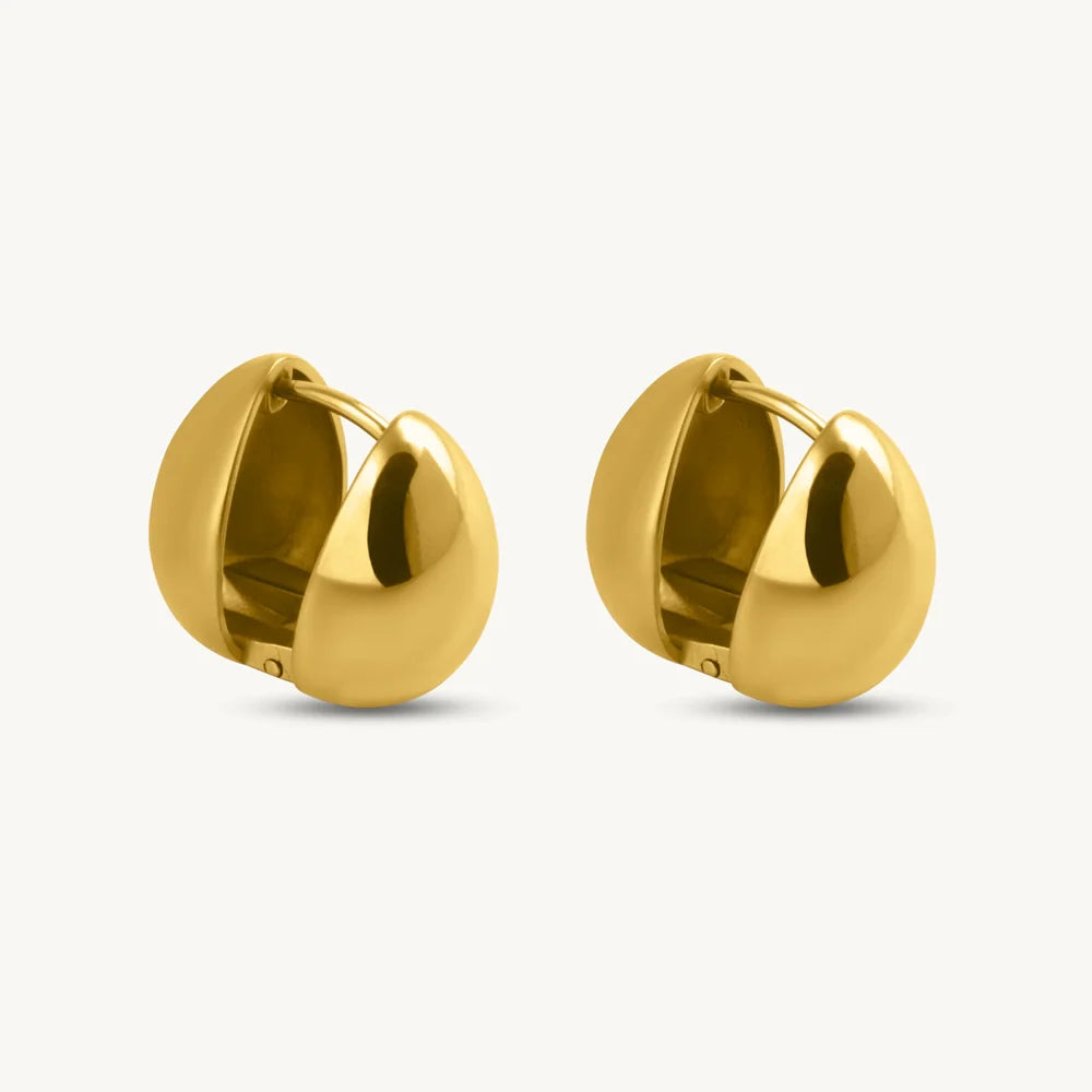 Golden Dome Huggie Earring