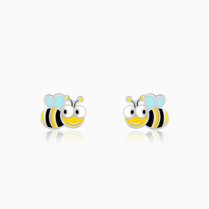 Silver Busy Bee Kids Earrings (4-12 yrs)