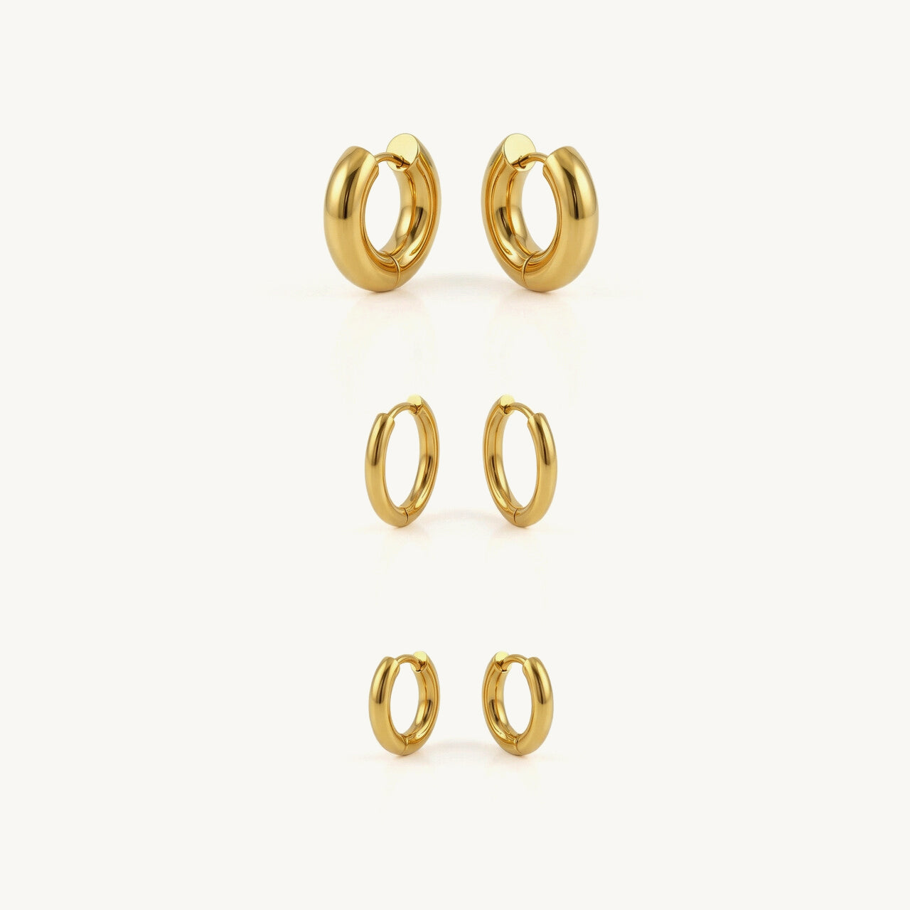 Golden Stack Minimal Hoop Set