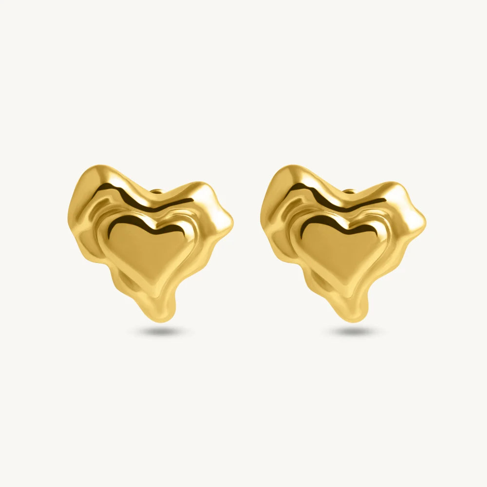 Heart Melt Stud Earring