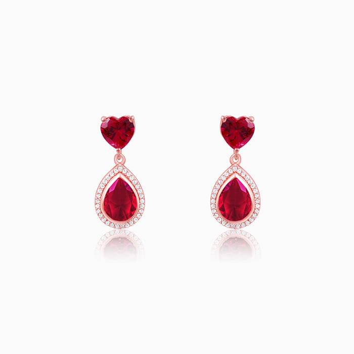 Rose Gold Love in Pink Earrings
