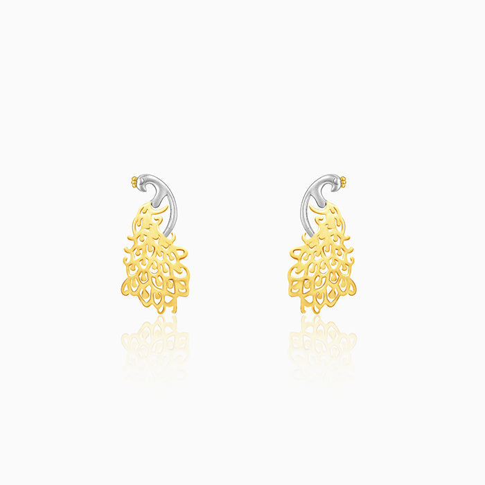 Golden Peacock Earrings