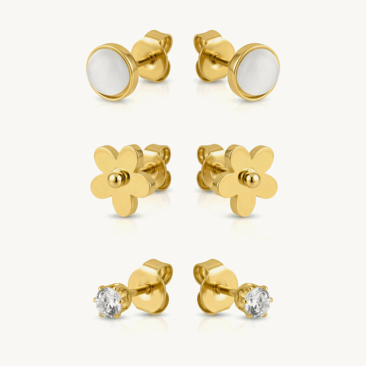 Glow Dots Minimal Stud Earring Set