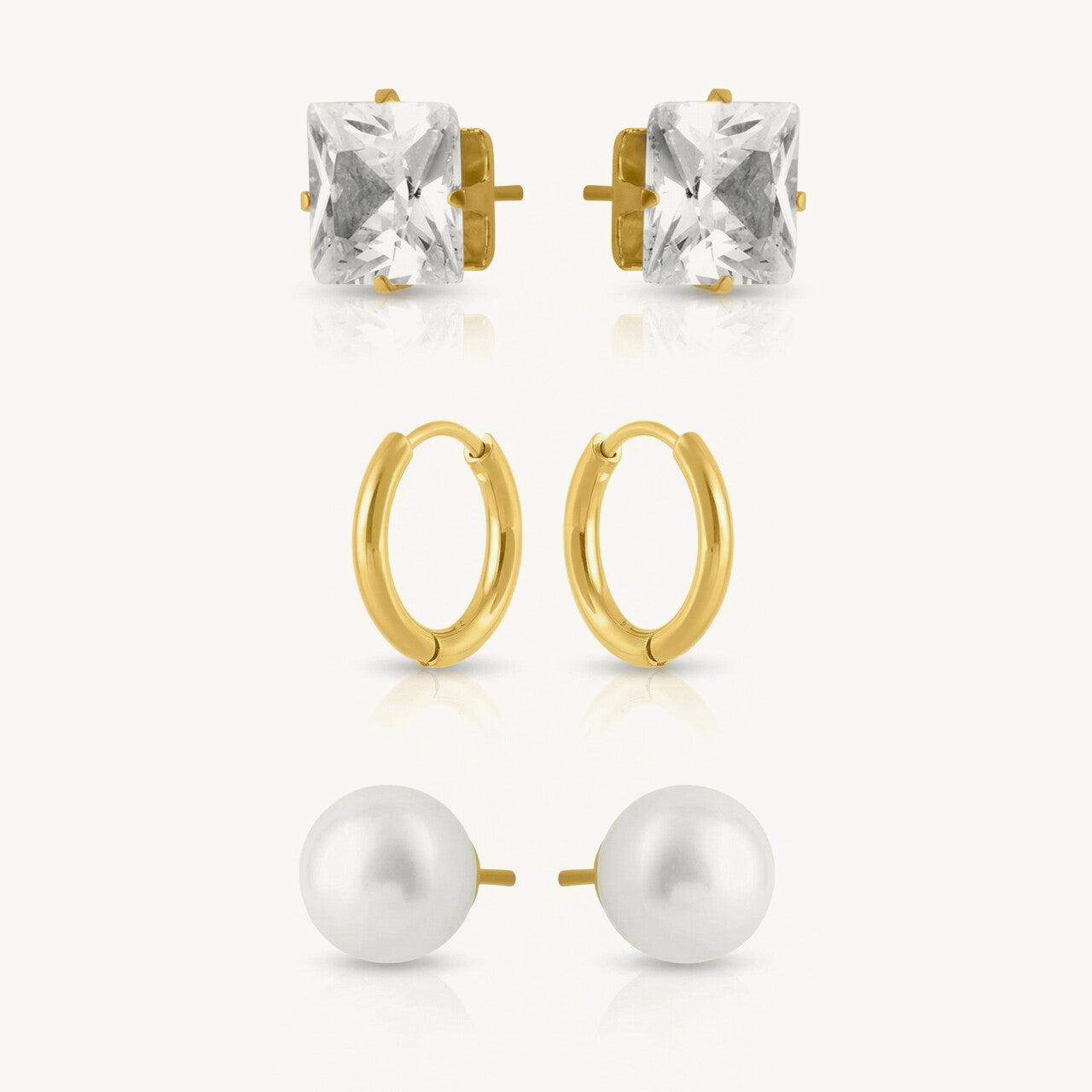 Luxe Fusion Hoop, Sparkle & Pearl Earring Set