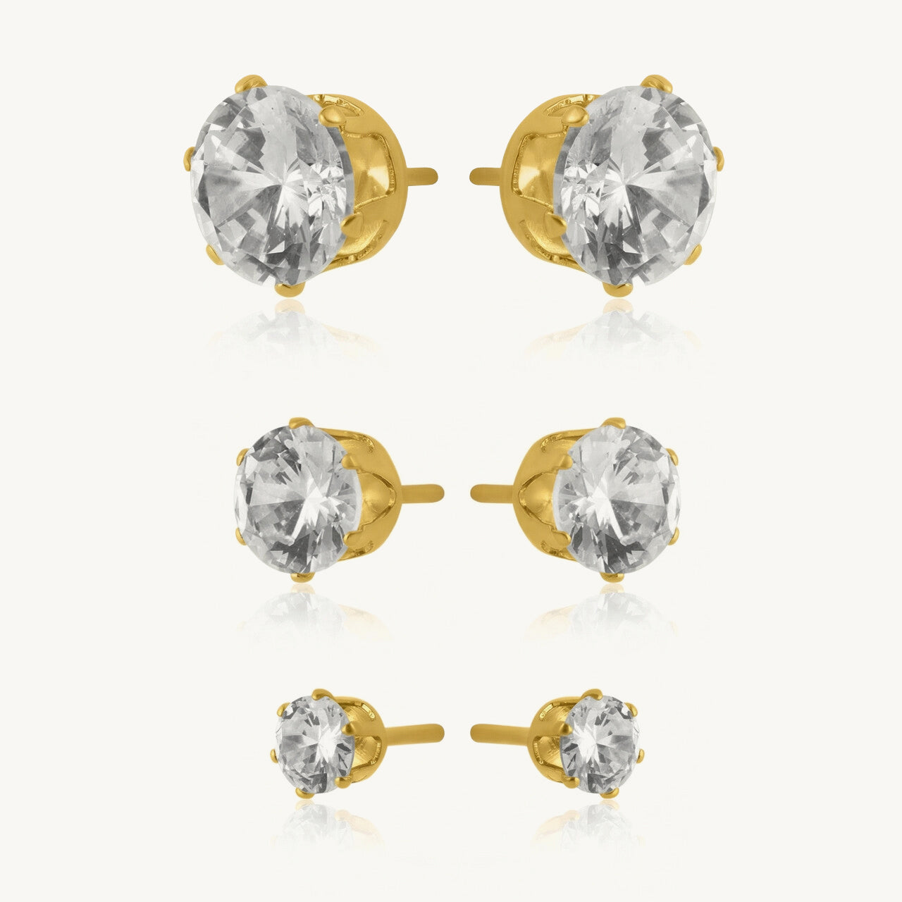 Crystal Glow CZ Stud Earring Set