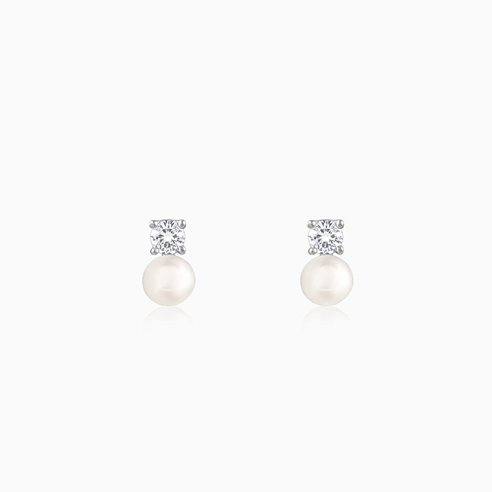 Silver Precious Pearl Earrings