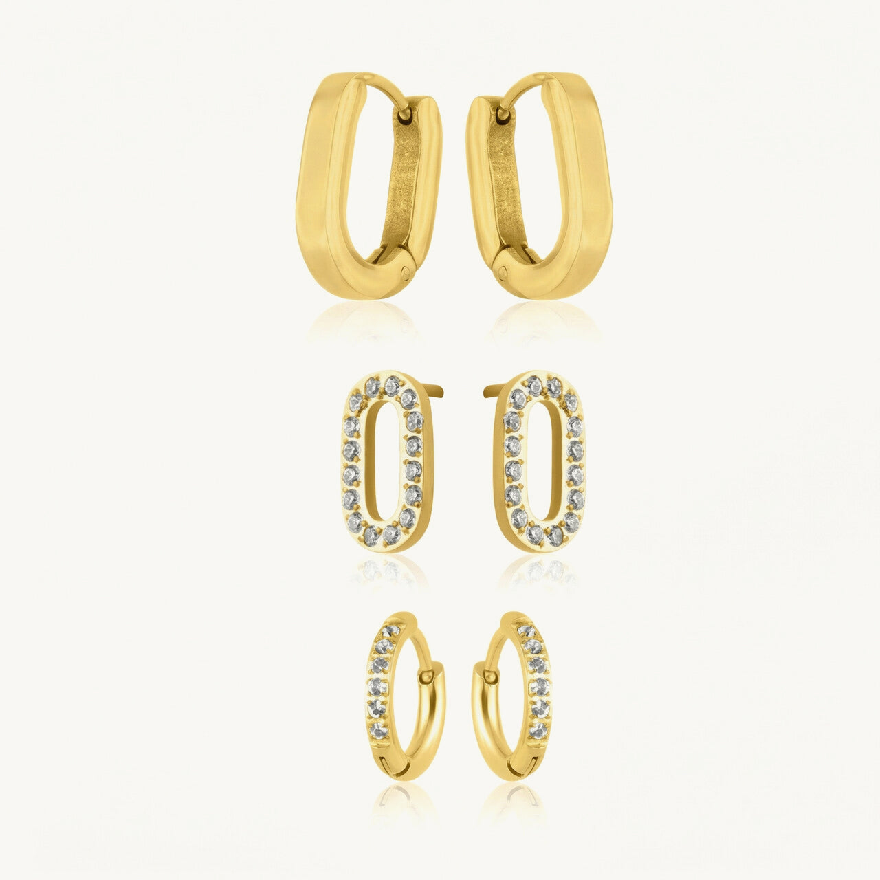 Luxe Variety Golden Hoops & Stud Earring Set