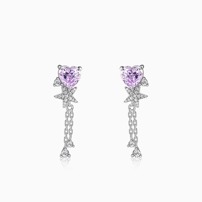 Silver Heartline Drift Earrings