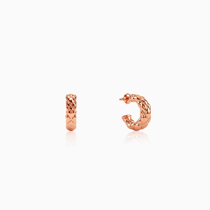 Rose Gold Gleam Knot Hoop Earrings