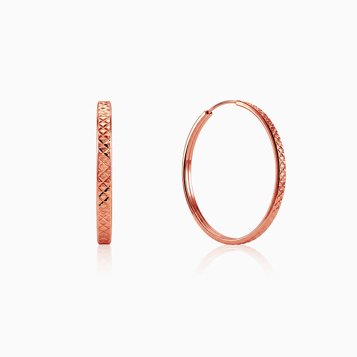Rose Gold Texture Loop Hoops