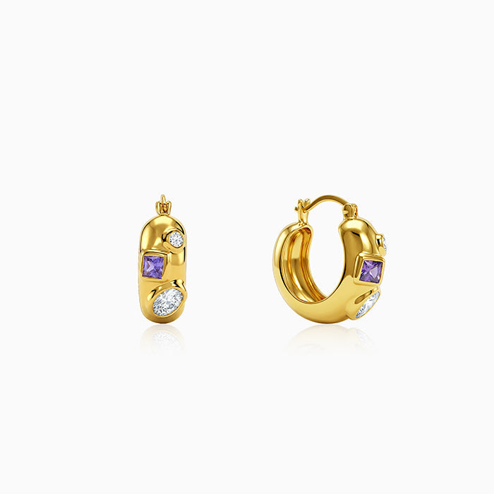 Golden Sculpted Vintage Hoops