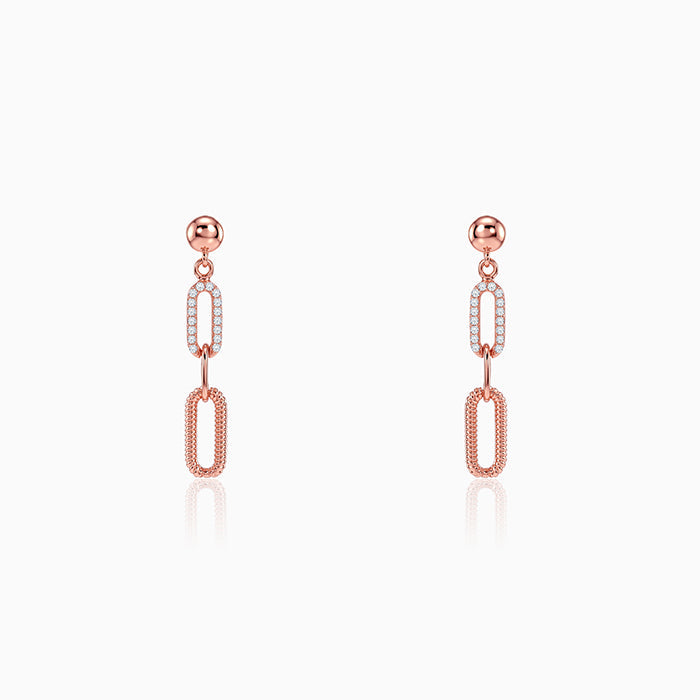 Rose Gold Paperclip Drip Earrings
