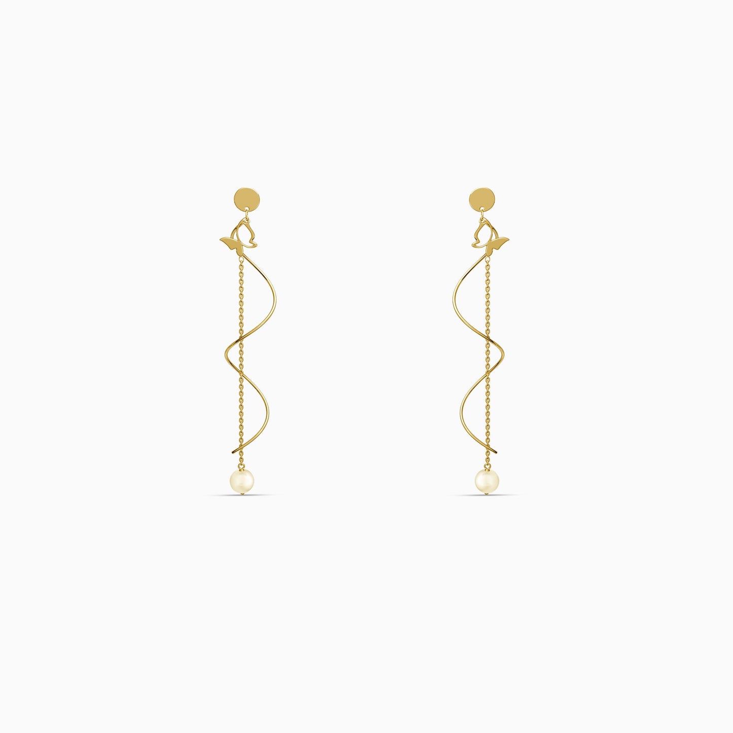 Golden Pearl Reverie Dangler Earrings