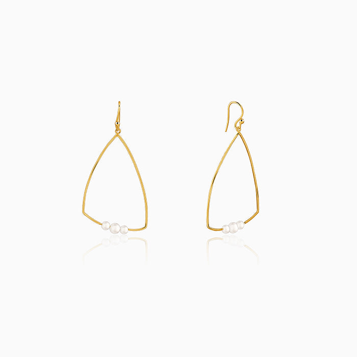 Golden Carole Pearl Dangler Earrings