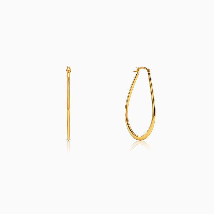 Golden Quiet Curve Hoop Earrings