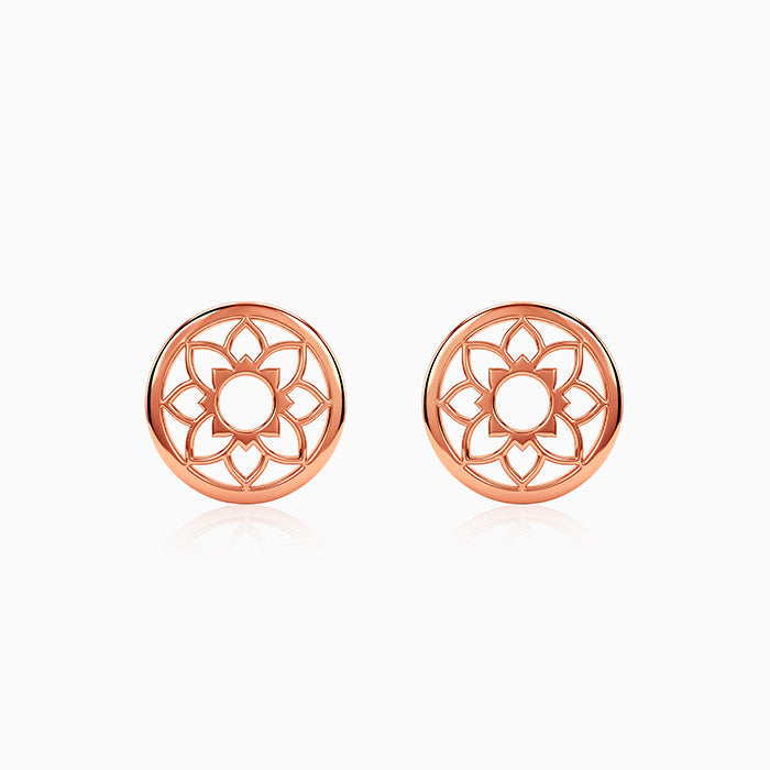 Rose Gold Sunpetal Filigree Earrings