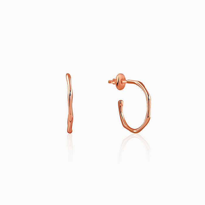 Rose Gold Classy Serene Hoops