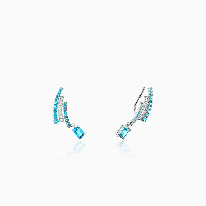Silver Thelxipeia Climber Earrings