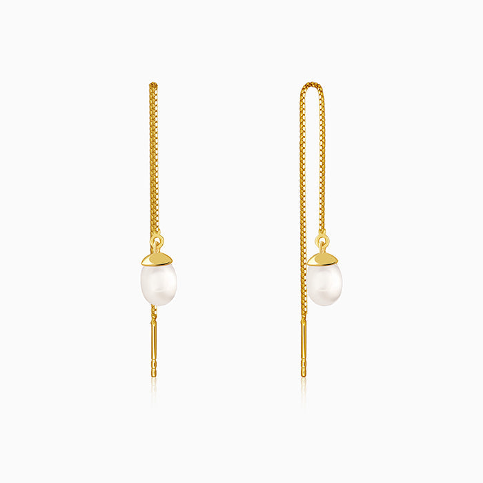 Golden Tide Pearl Earrings