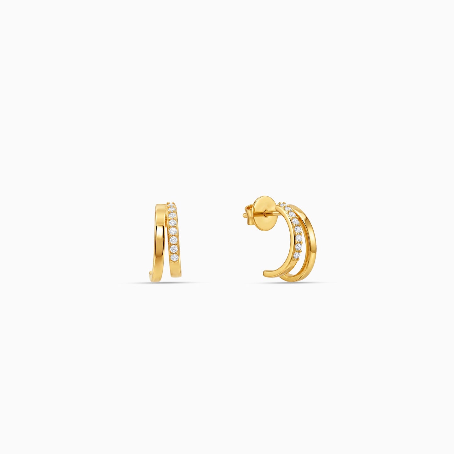 Golden Octavia Half Hoop Earrings