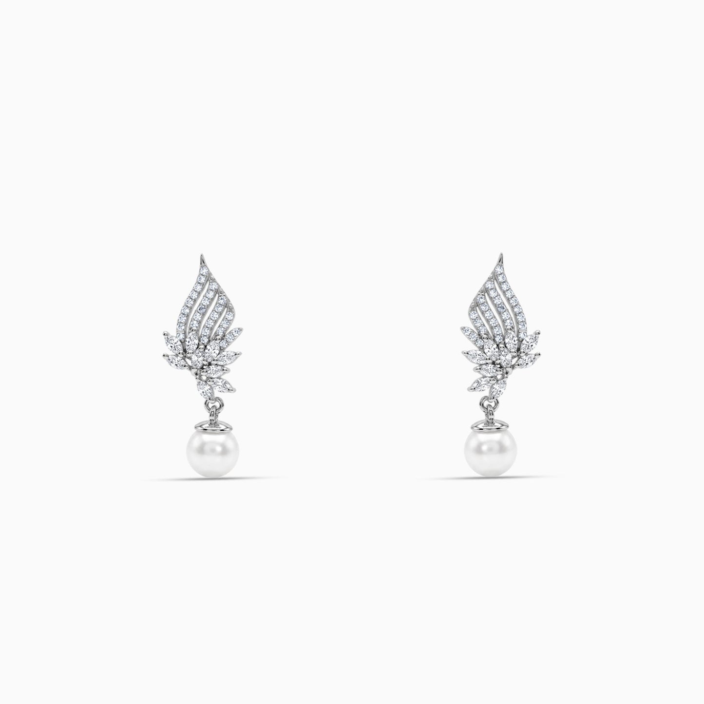 Silver Charlize Pearl Drop Earrings