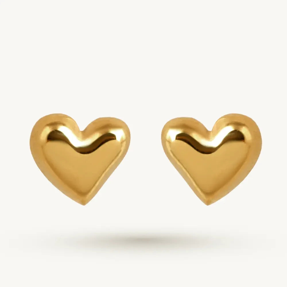 Chic Golden Heart Stud Earring