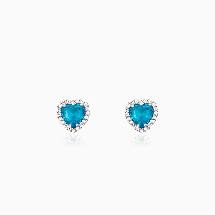 Silver Titanic Heart Of The Ocean Studs