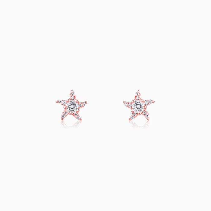 Rose Gold Starfish Earrings