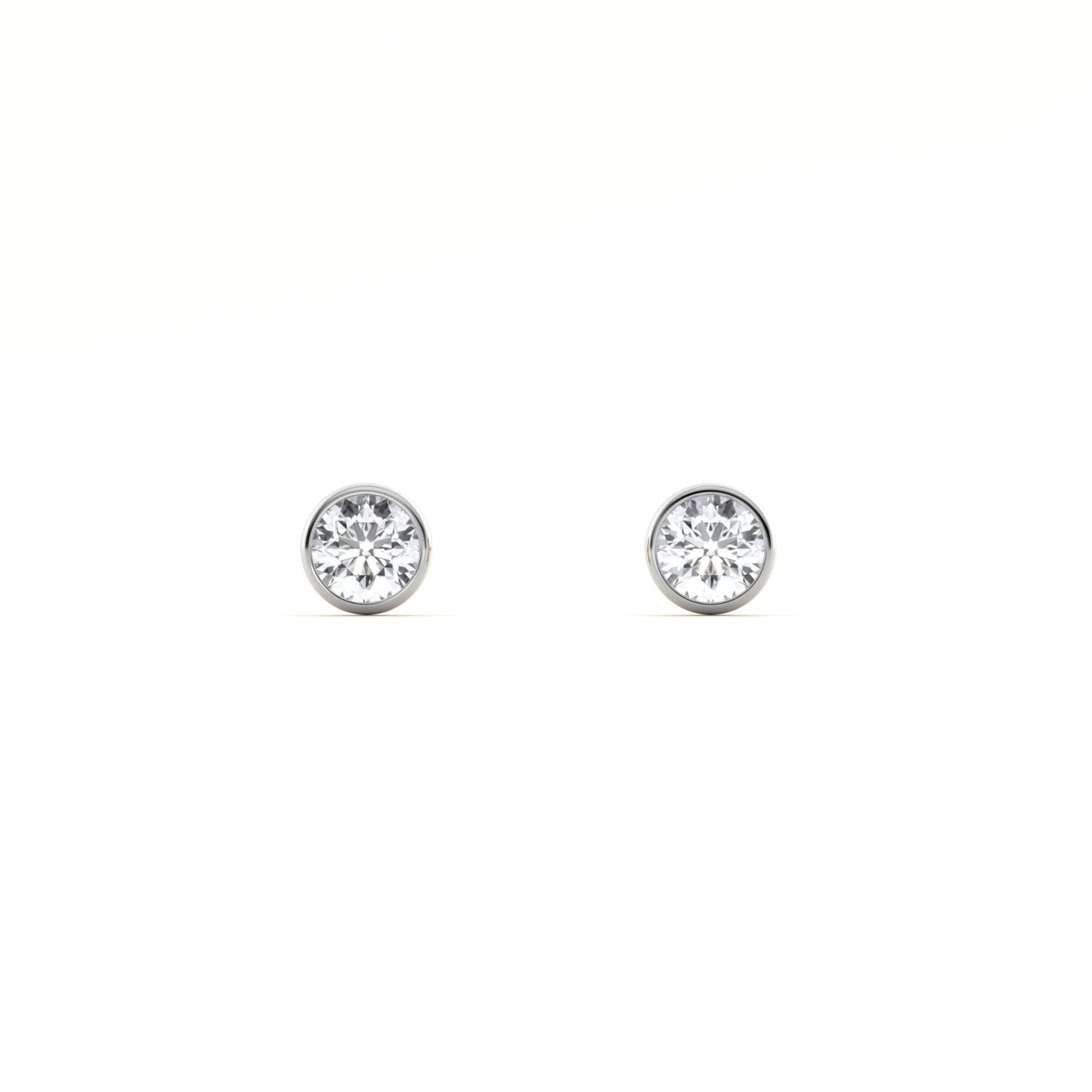 Bare Bezel 9KT Gold Laboratory Grown Diamond Studs for Multiple Piercings