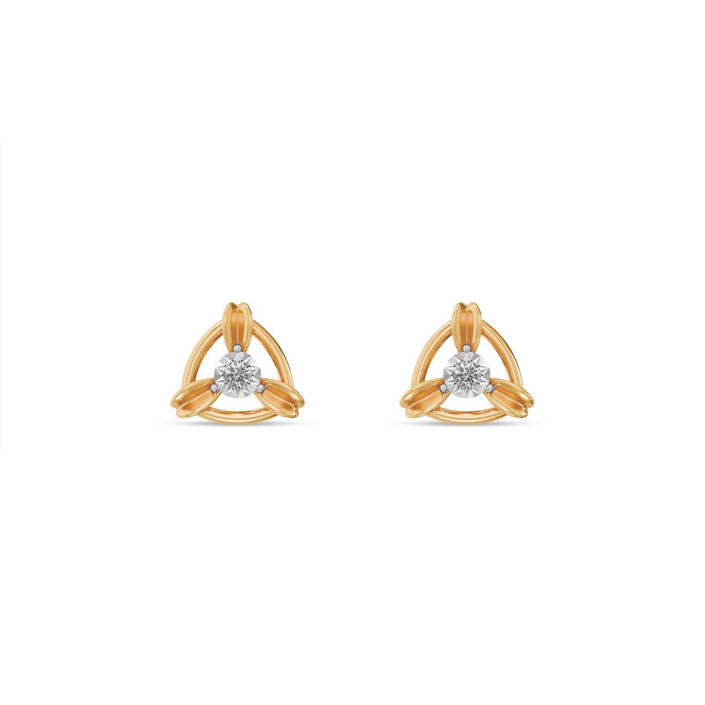 Trinity Knot 9KT Gold Laboratory Grown Diamond Stud Earring
