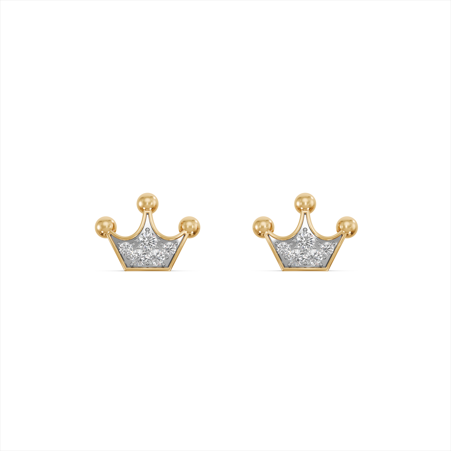 Royal Crown 9KT Gold Laboratory Grown Diamond Stud Earring