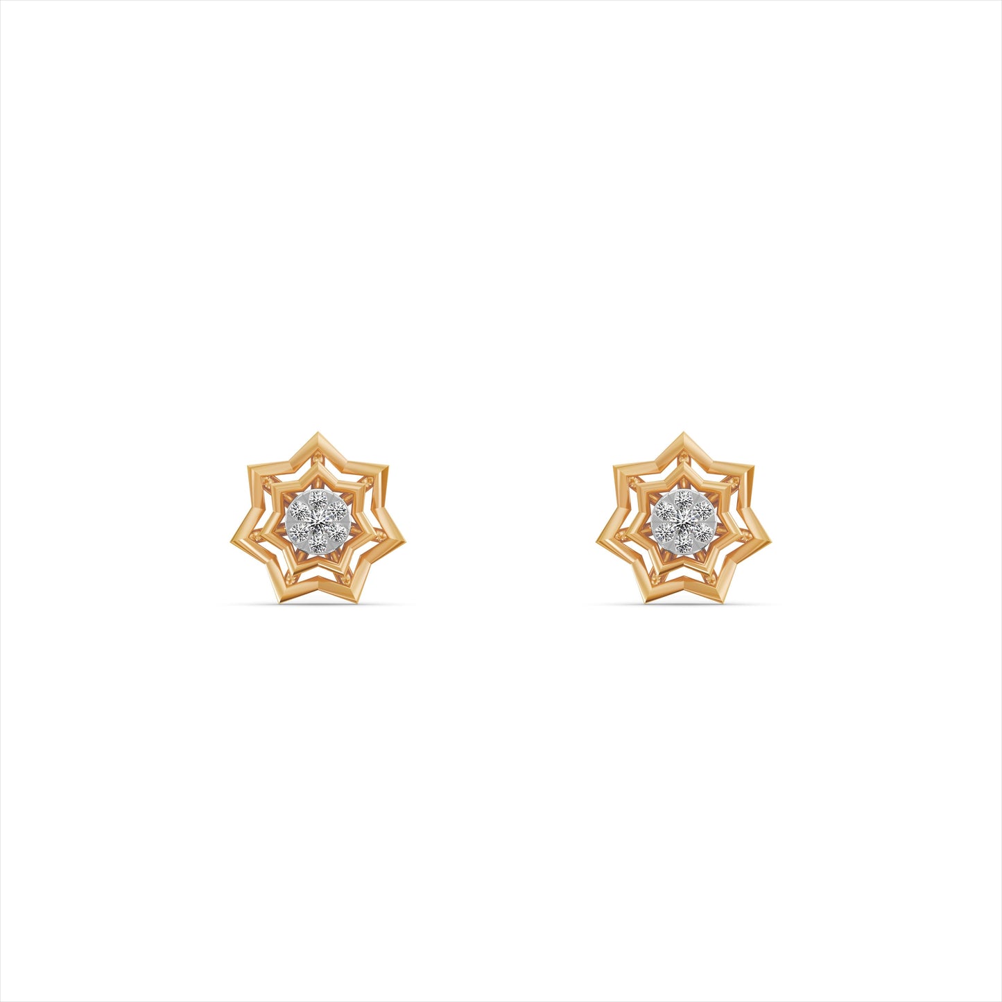Galaxy Star Sparkling 9KT Gold Laboratory Grown Diamond Stud Earring