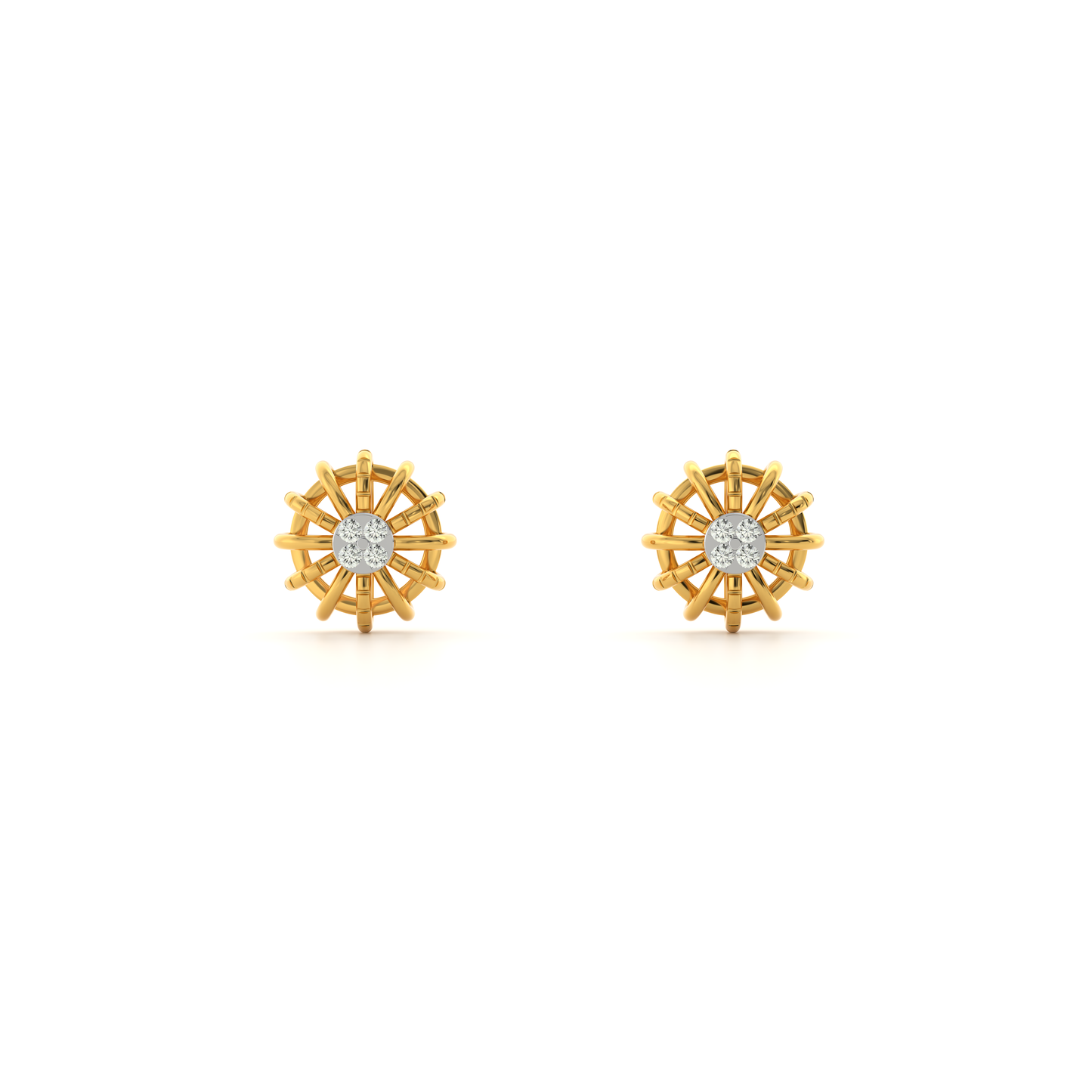 Sunshine Elegance 9KT Gold Laboratory Grown Diamond Stud Earring