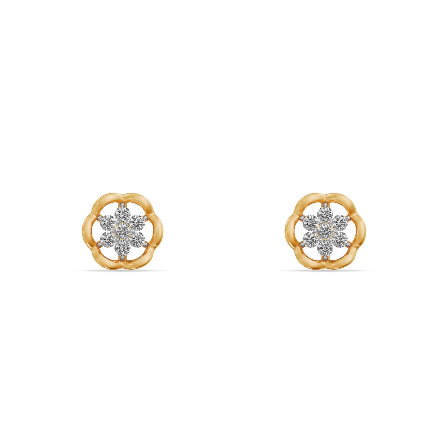 Blooms 9KT Gold Laboratory Grown Diamond Stud Earrings
