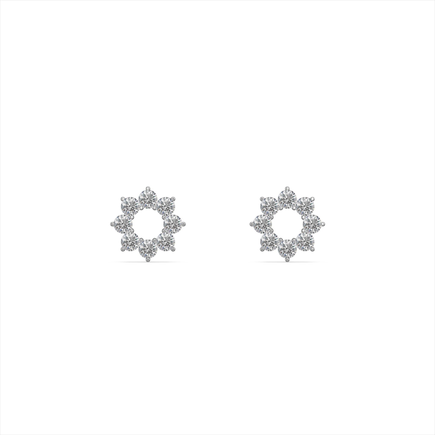 Elegant Floral 9KT Gold Laboratory Grown Diamond Stud Earring