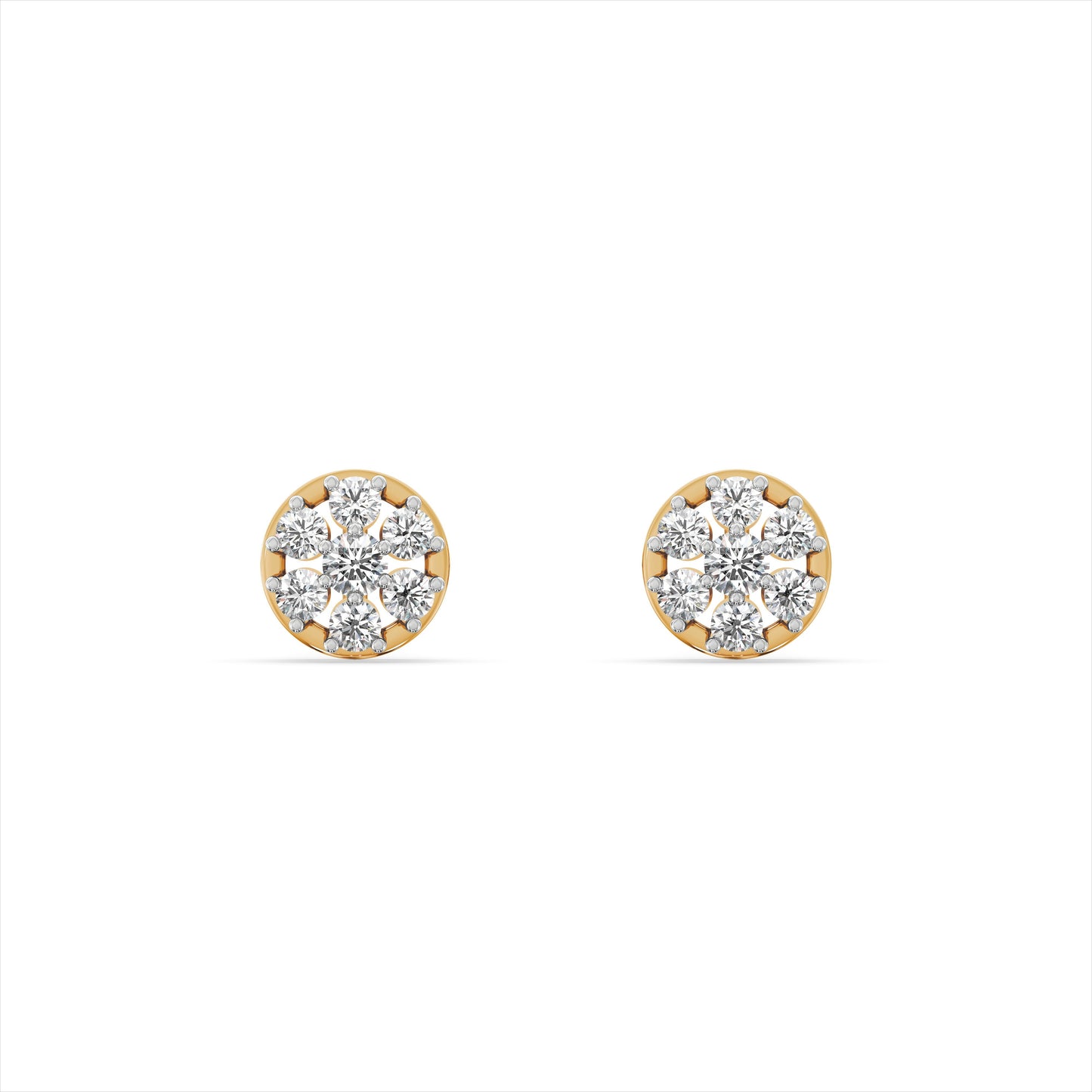 Lustrous Bouquet 9KT Gold Laboratory Grown Diamond Stud Earring