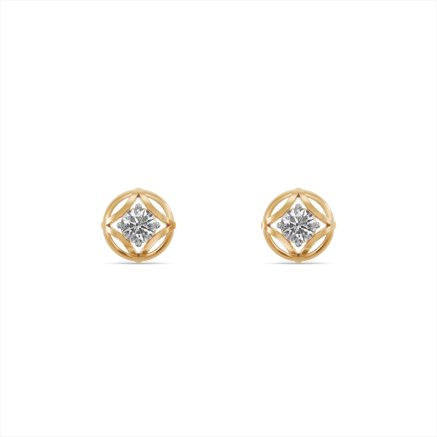 Gilded Grace 9KT Gold Laboratory Grown Diamond Earrings