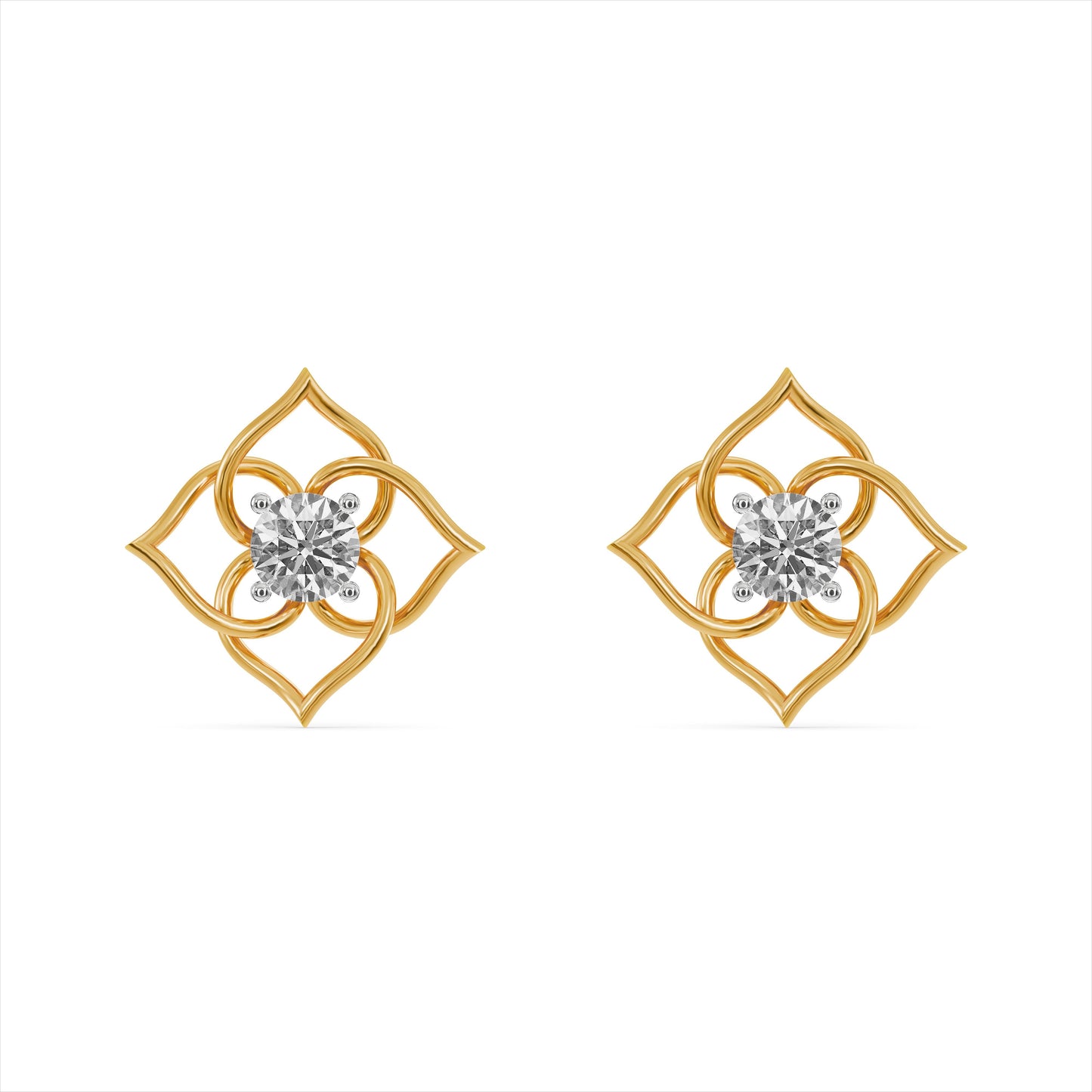 Orna Twist 9KT Gold Laboratory Grown Diamond Earrings