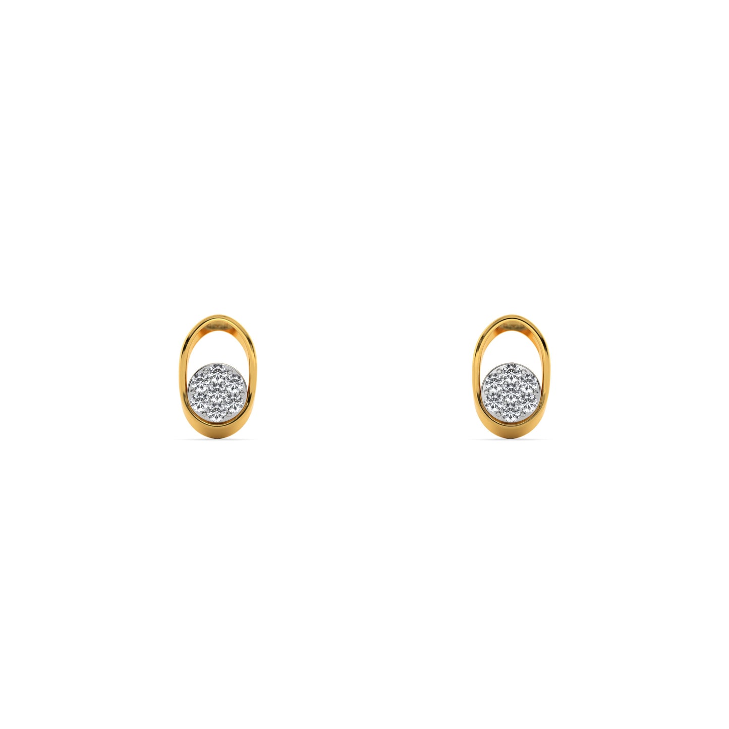 Aurora Oval 9KT Gold Laboratory Grown Diamond Stud Earring