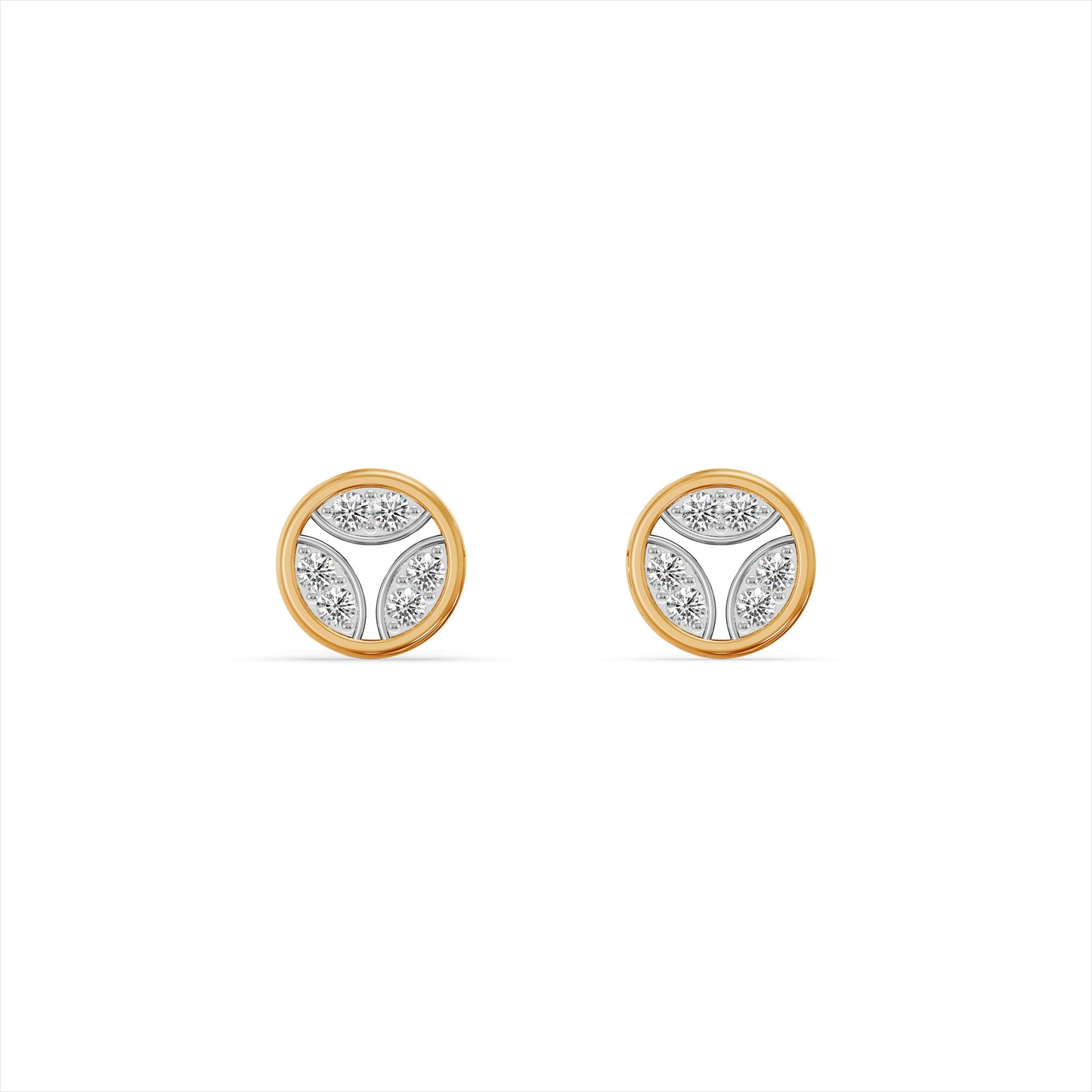 Solstice Round 9KT Gold Laboratory Grown Diamond Stud Earring