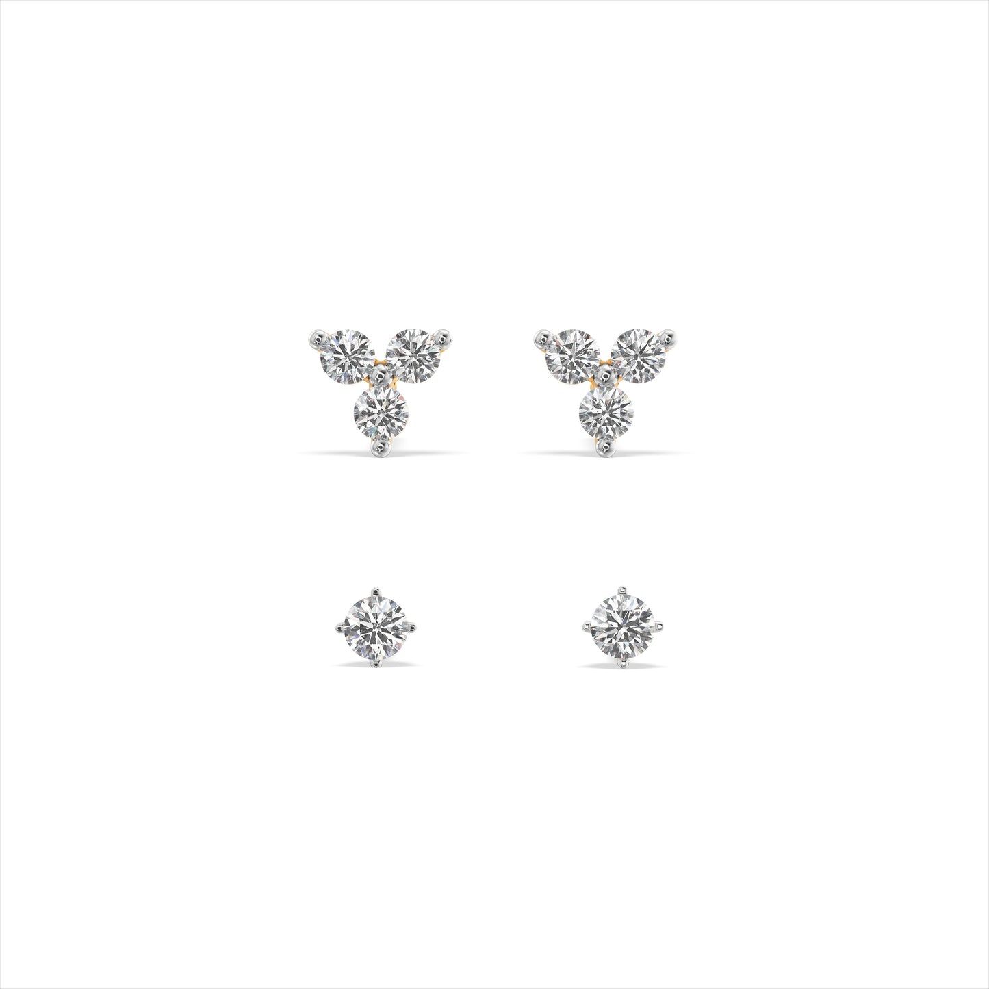 Sparkling 9KT Gold Laboratory Grown Diamond Earrings Set