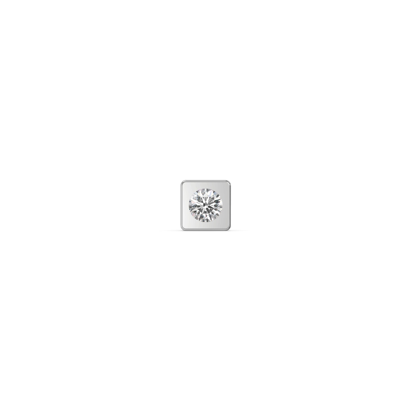 Square Solitaire 9KT Gold Laboratory Grown Diamond Single Stud Earring