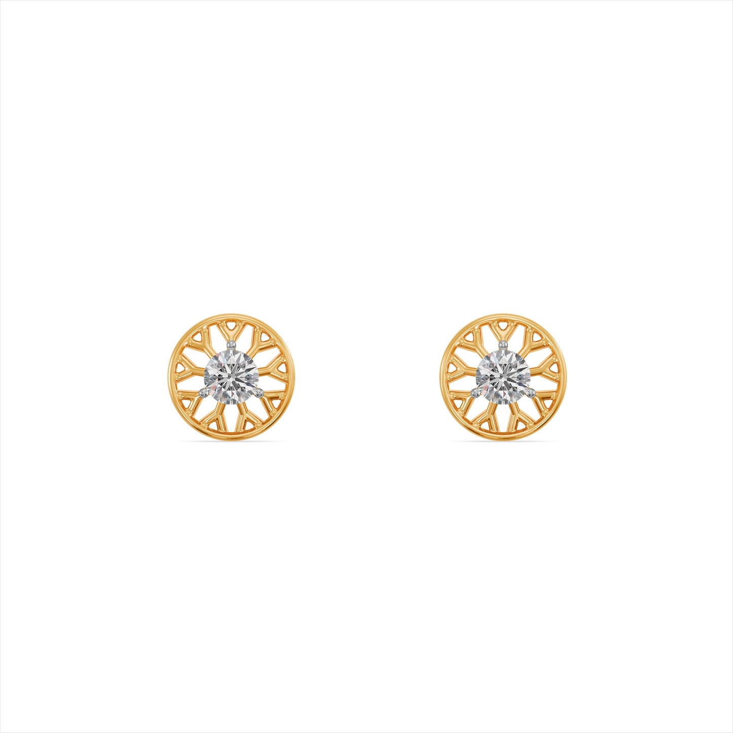 Crown-Set 9KT Gold Laboratory Grown Diamond Stud Earring