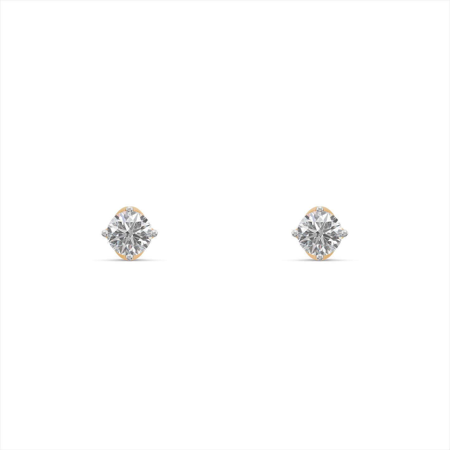 Regal Petal Halo 9KT Gold Laboratory Grown Diamond Studs for Multiple Piercings