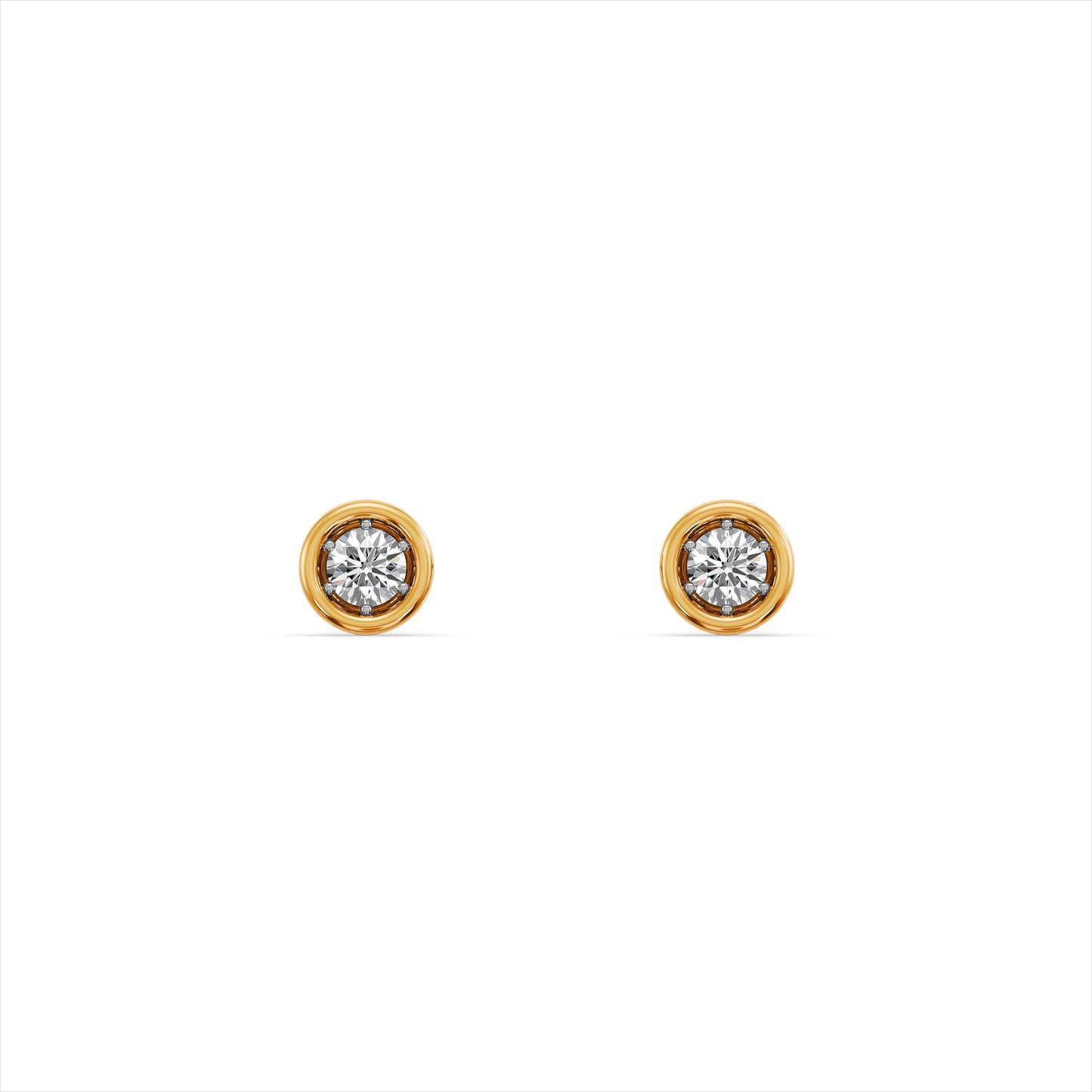 Sculpt 9KT Gold Laboratory Grown Diamond Studs for Multiple Piercings