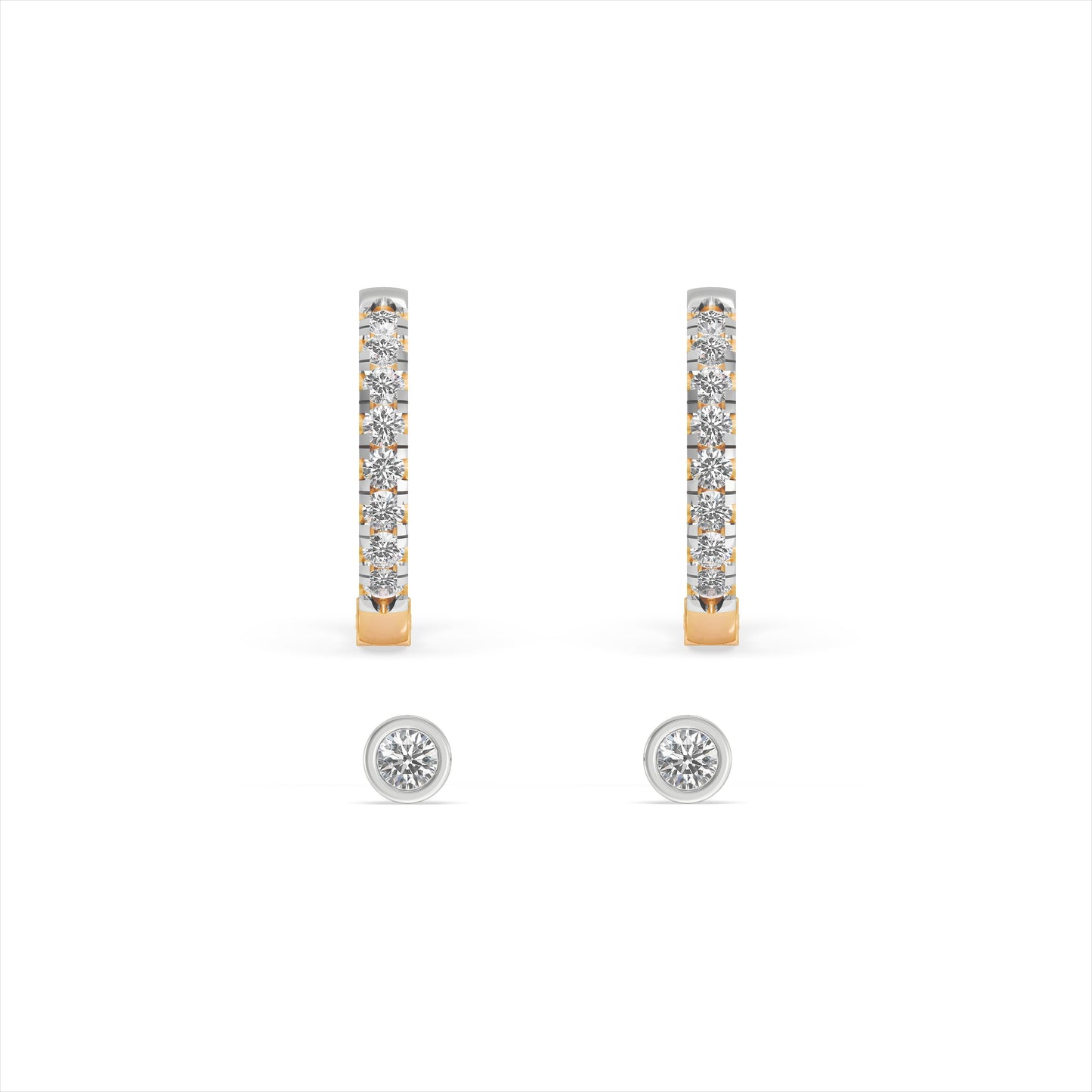 Eterna Glow 9KT Gold Laboratory Grown Diamond Earrings Set
