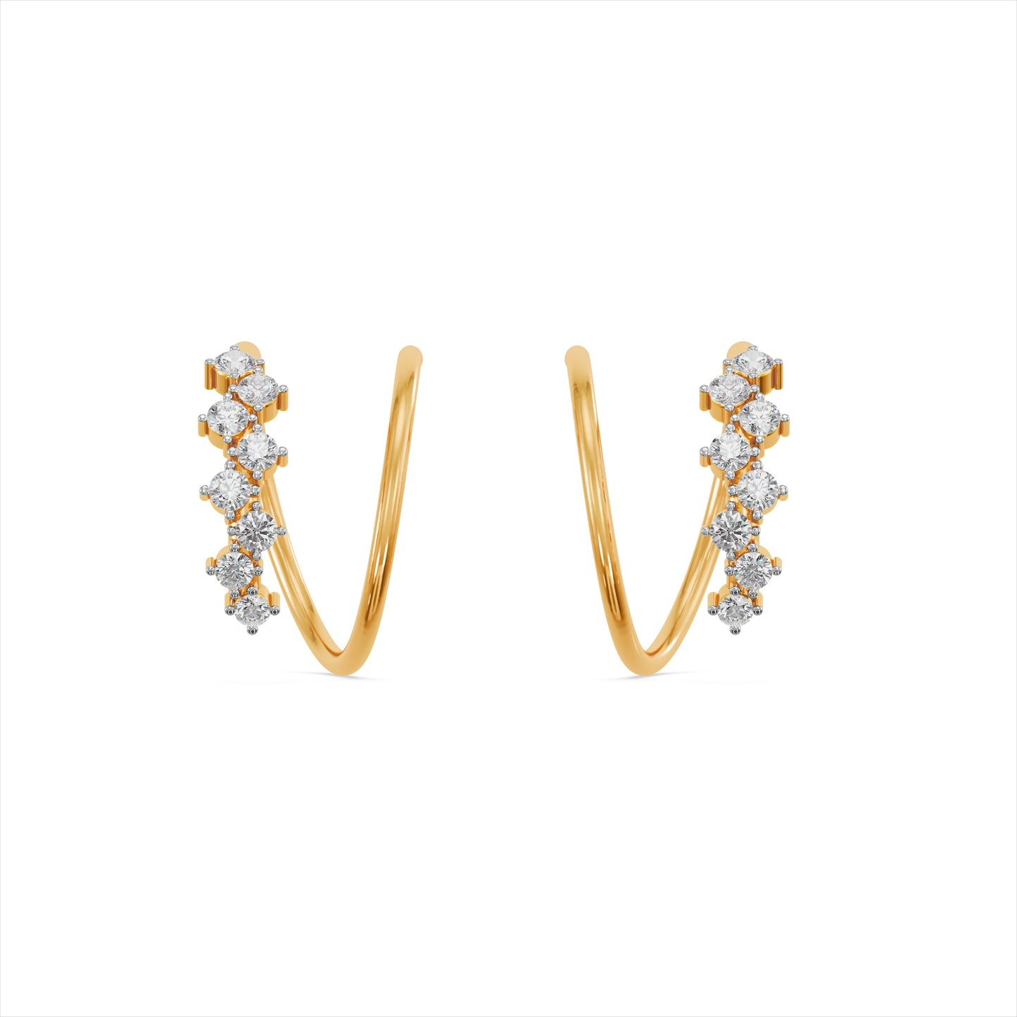 Spike Bloom 9KT Gold Laboratory Grown Diamond Hoop Earring