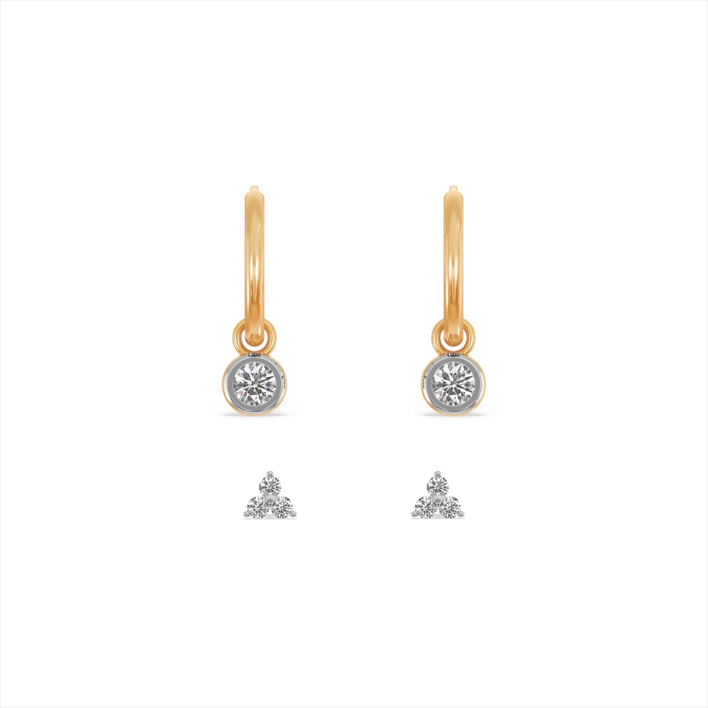 Adele 9KT Gold Laboratory Grown Diamond Earrings Set